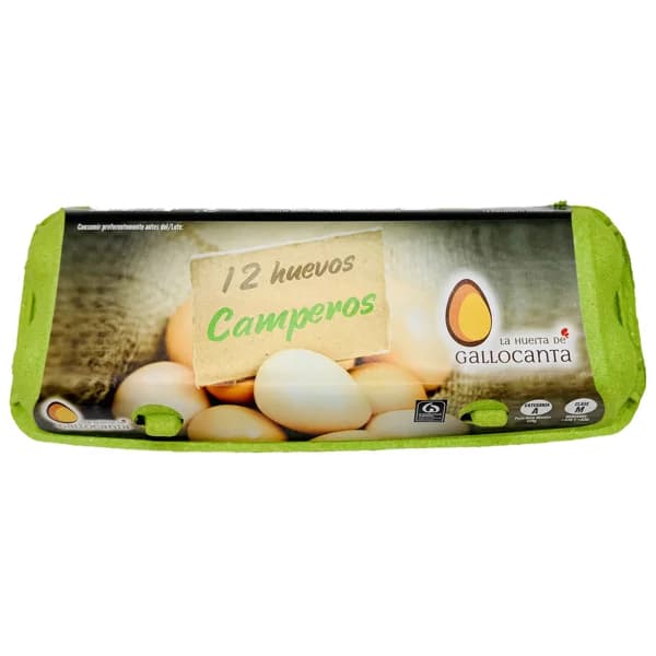 LA HUERTA DE GALLOCANTA Huevos de gallinas camperas clase M y categoria A 12 uds. - 1 ud - Imagen del producto en Findit