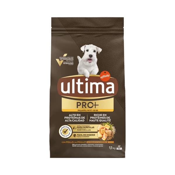 ULTIMA Pro + Alimentación para perros pequeños 10 kg, con pollo y alto en proteínas y sin azúcares añadidos, 1,1 kg. - 1.1 kg - Imagen del producto en Findit