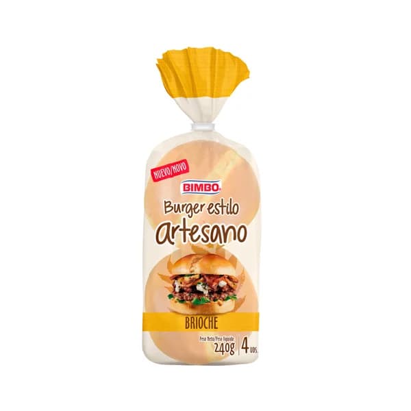 BIMBO Pan hamburguesa artesano brioche 4 dus 240 g. - 0.29 kg - Imagen del producto en Findit
