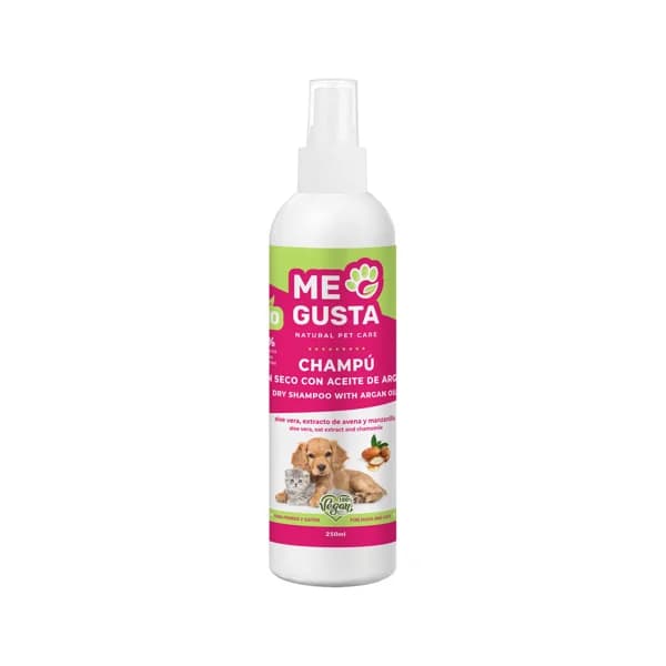 NATURAL PET CARE ME GUSTA Champú en seco con aceite de argán para perros y gatos 250 ml. - 0.25 l - Imagen del producto en Findit