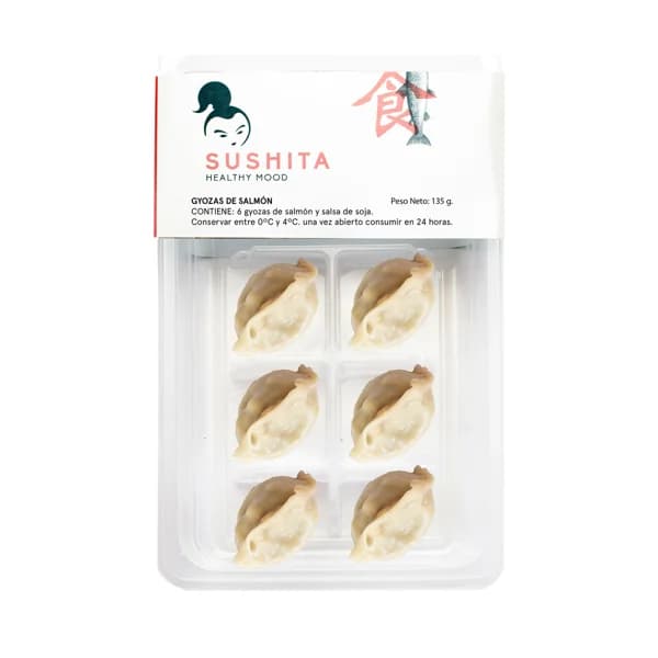 SUSHITA Gyozas (empanadillas japonesas) de salmón, listas para calentar y comer 135 g. - 0.14 kg - Imagen del producto en Findit