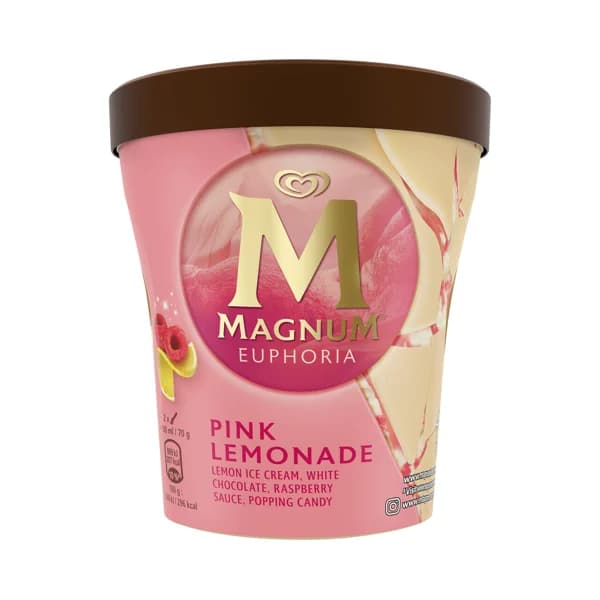 MAGNUM Euphoria de Frigo Tarrina de helado de limón, frambuesa y chocolate blanco 440 ml. - 0.44 l - Imagen del producto en Findit