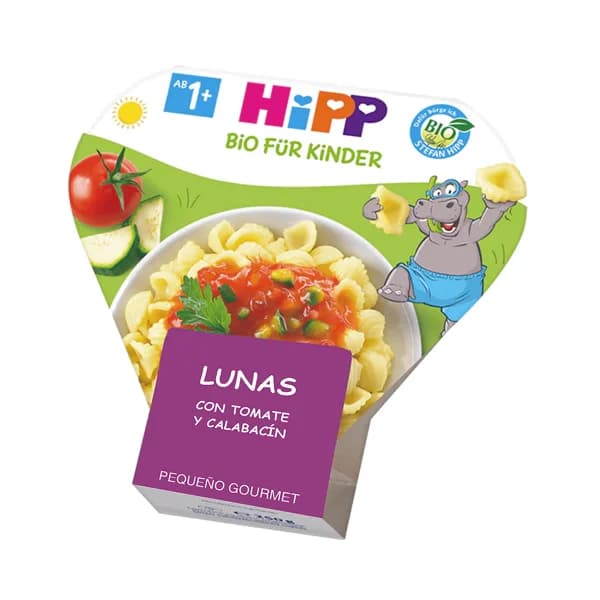 HIPP Pequeño gourmet Platito de lunas con tomate y calabacín, a partir de 1 año 250 g. - 0.25 kg - Imagen del producto en Findit