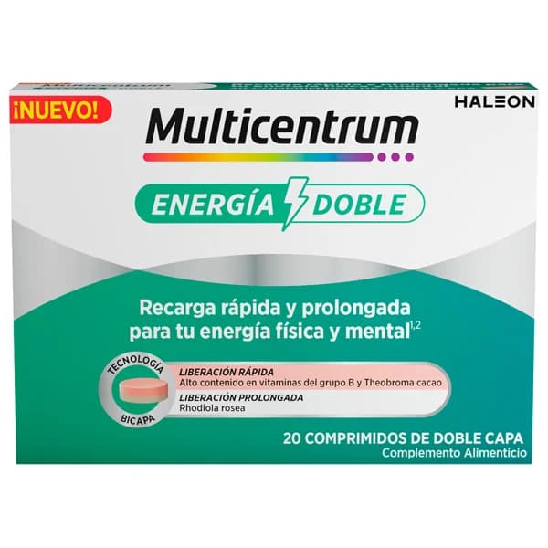 MULTICENTRUM Energía doble Complemento alimenticio a base de vitaminas y minerales 20 comprimidos. - 1 ud - Imagen del producto en Findit