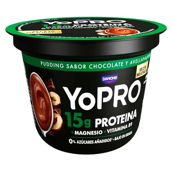 YOPRO de Danone Pudding sabor chocolate y avellana con alto contenido en proteina 150 g. - 0.15 kg - Imagen del producto en Findit