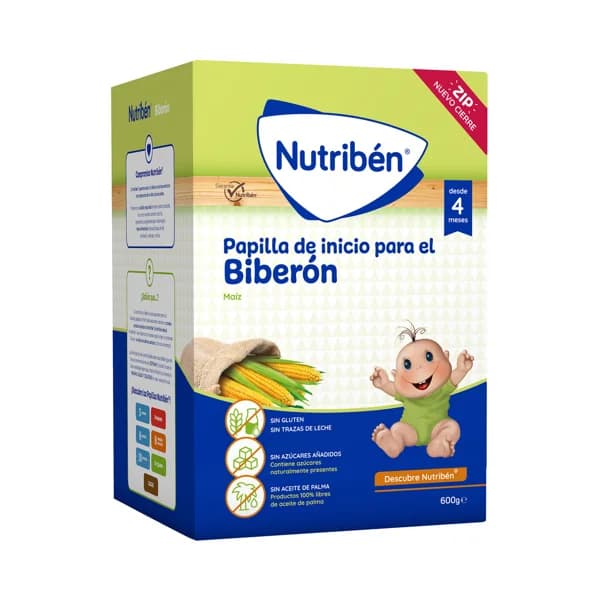 NUTRIBÉN Papilla de inicio (maíz) para el biberón, a partir de 4 meses 600 g. - 0.6 kg - Imagen del producto en Findit