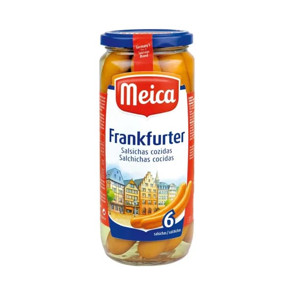 MEICA Salchichas cocidas Frankfurter MEICA 6 uds. frasco de 540 g. - 0.25 kg - Imagen del producto en Findit