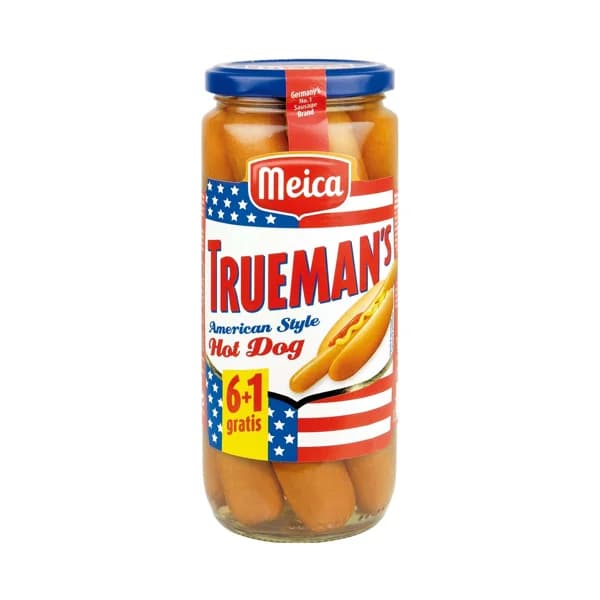 MEICA Salchichas Hot Dog American Style 6+1 MEICA Truemans frasco de 540 g. - 0.54 kg - Imagen del producto en Findit