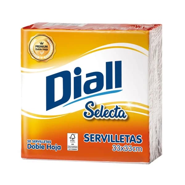DIALL Selecta Servilletas de celulosa (33 x 33 cm) de doble hoja 50 uds. - 1 ud - Imagen del producto en Findit
