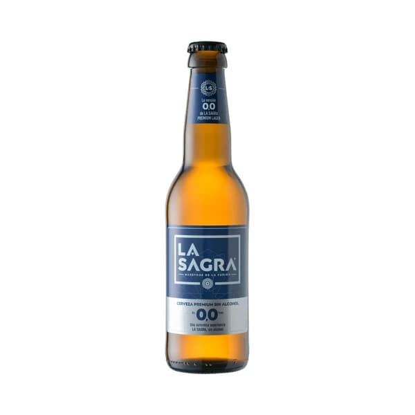 LA SAGRA Cerveza rubia sin alcohol (0,0%) botellin de 33 cl. - 0.33 l - Imagen del producto en Findit