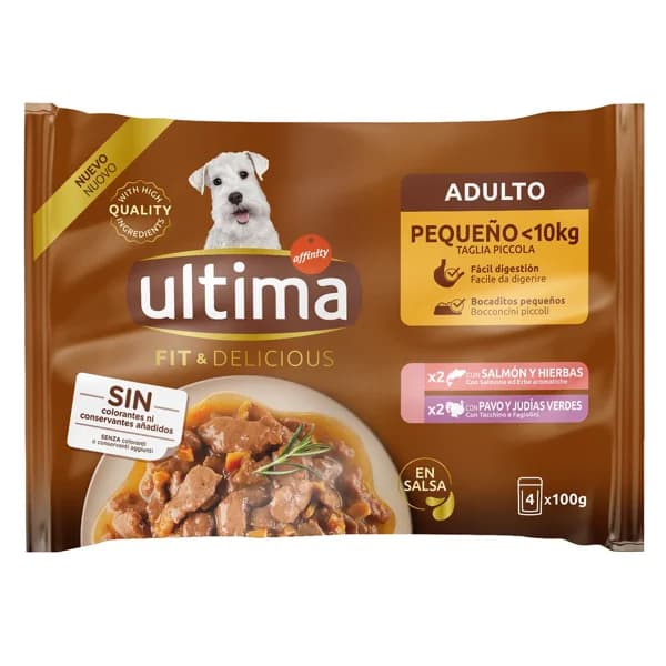 ULTIMA Fit & delicius Alimentación para perros en bolsitas con sabor a pescado 4x100 g - 0.4 kg - Imagen del producto en Findit