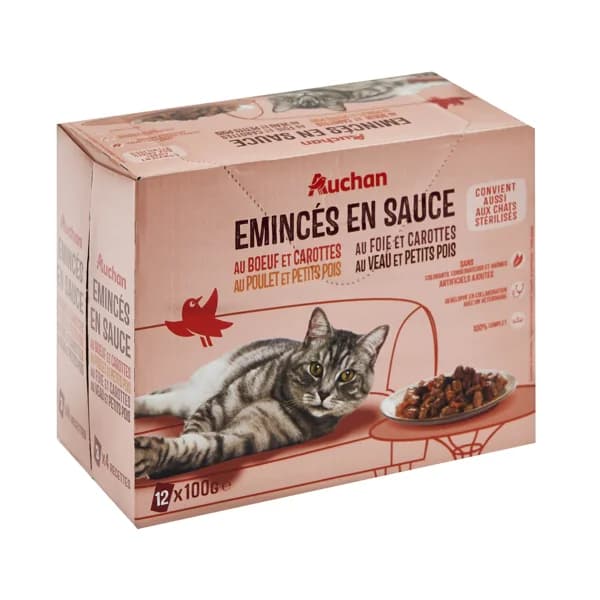 PRODUCTO ALCAMPO Alimento gatos húmedo, bolsas de carne en salsa 12 uds. x 100 g. - 1.2 kg - Imagen del producto en Findit