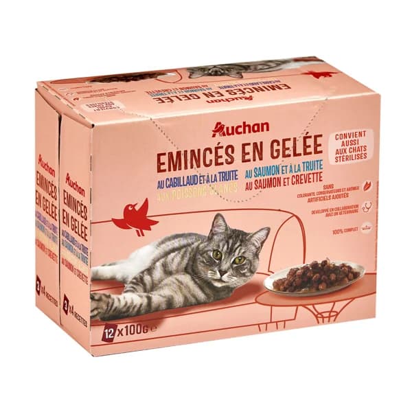 PRODUCTO ALCAMPO Alimento gatos húmedo, bolsas de pescado en gelatina 12 uds. x 100 g. - 1.2 kg - Imagen del producto en Findit