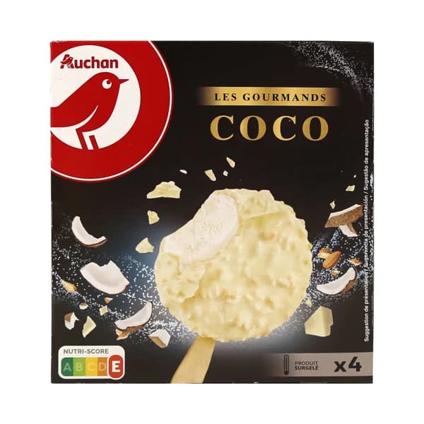 AUCHAN Mini bombones de coco, con coco rallado y cobertura de chocolate blanco Les gourmands 4 x 70 ml. Producto Alcampo - 0.28 l - Imagen del producto en Findit