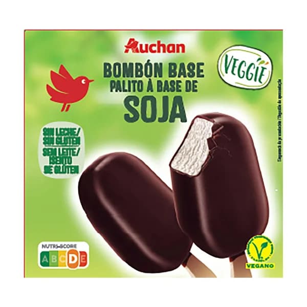 AUCHAN Bombón vegetal chocolate 3 x 120 ml. Producto Alcampo - 0.36 l - Imagen del producto en Findit