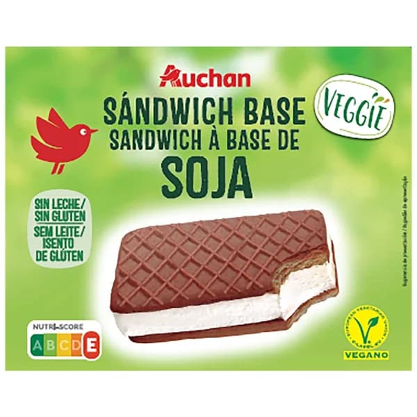 AUCHAN Sandwich vegetal a base de soja 6 x 85 ml. Producto Alcampo - 0.51 l - Imagen del producto en Findit