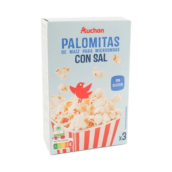 PRODUCTO ALCAMPO Palomitas de maíz con sal para microondas 3 uds. x 90 g. - 0.27 kg - Imagen del producto en Findit