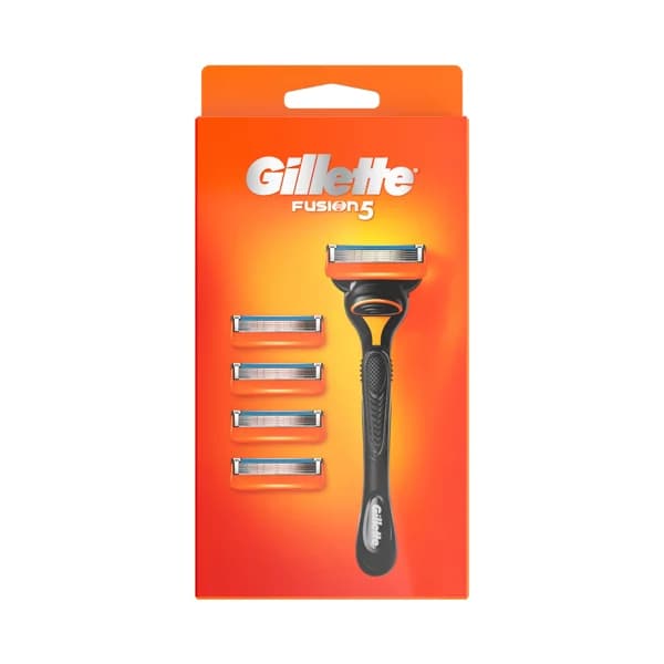 GILLETTE Maquinilla de afeitar recargable con cabezal de cinco hojas + 4 recambios GILLETTE Fusion 5. - 1 ud - Imagen del producto en Findit