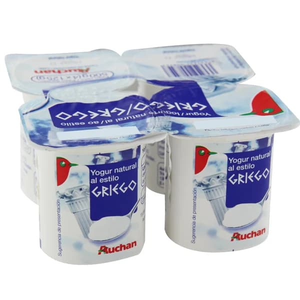 AUCHAN Yogur griego sabor natural 4 x 125 g. Producto Alcampo - 0.5 kg - Imagen del producto en Findit