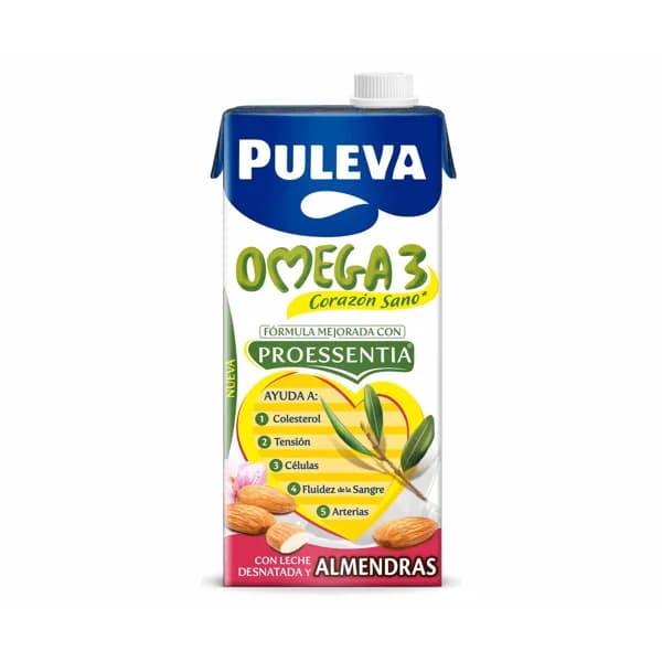 PULEVA  Omega 3  Preparado lácteo desnatado, enriquecido con almendras, ácido oleico y Omega 3 1 l. - 1 l - Imagen del producto en Findit