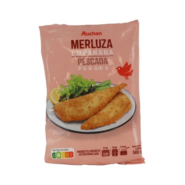 AUCHAN Filete de merluza empanada 500g - 0.5 kg - Imagen del producto en Findit