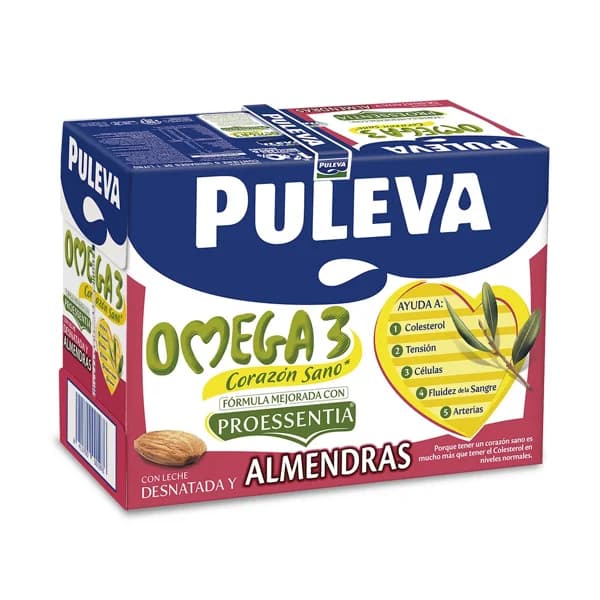 PULEVA Preparado lácteo desnatado, enriquecido con almendras, ácido oleico y Omega 3 Omega  6 x 1l. - 6 l - Imagen del producto en Findit