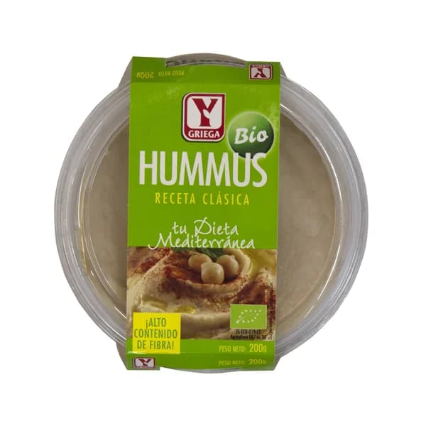Y GRIEGA Hummus receta clásica, elaborado con productos ecológicos Y GRIEGA 200 g. - 0.2 kg - Imagen del producto en Findit