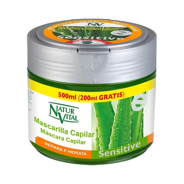 NATUR VITAL Mascarilla capilar con acción reparadora e hidratante con extracto de aloe vera NATUR VITAL Sensitive 300 ml. - 0.3 l - Imagen del producto en Findit