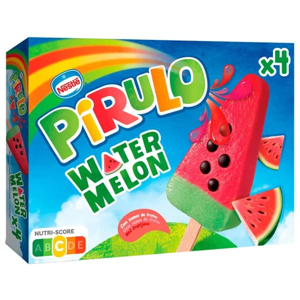 PIRULO Polo con forma y sabor a sandía PIRULO Watermelon de Nestlé 4 x 73 ml. - 0.29 l - Imagen del producto en Findit