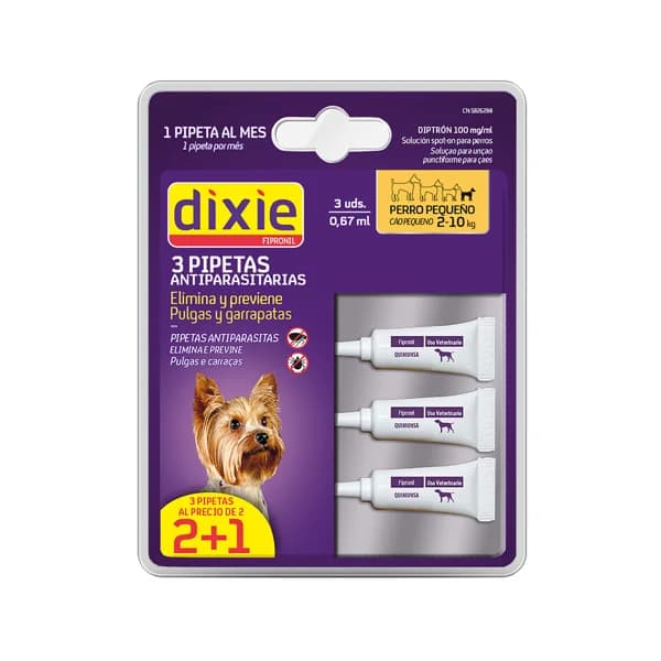 DIXIE  Tratamiento y prevención de pulgas y garrapatas 2 uds. 0,67 ml. - 1 ud - Imagen del producto en Findit