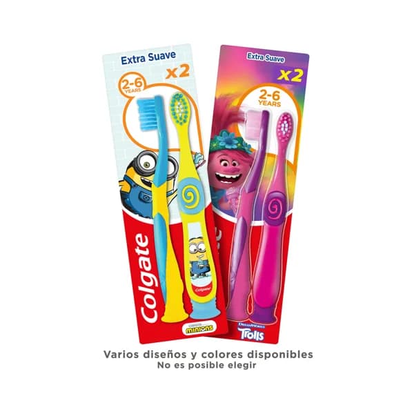 COLGATE Cepillo de dientes infantil para niños de 2 a 6 años con filamentos extra suaves COLGATE 2 uds. - 1 ud - Imagen del producto en Findit