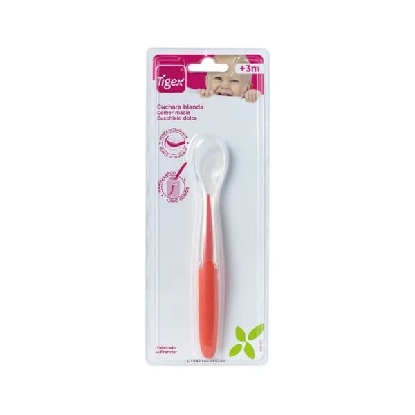 Cuchara blanda de silicona para bebés,  verde, TIGEX. - 1 ud - Imagen del producto en Findit