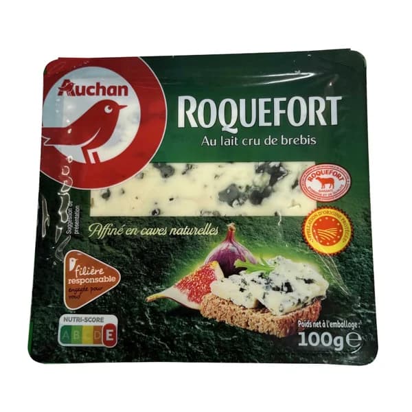 AUCHAN Queso roquefort 100 g. Producto Alcampo - 0.1 kg - Imagen del producto en Findit