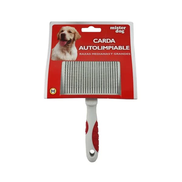 MISTER DOG Cepillo carda autolimpiable mediano para razas de perro medianas y grandes MISTER DOG 1 ud. - 1 ud - Imagen del producto en Findit