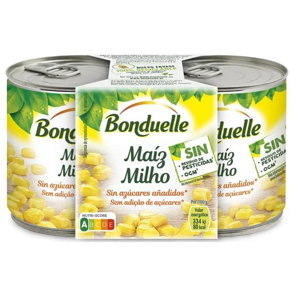 BONDUELLE Maíz dulce sin azúcares añadidos pack 2 uds. x 140 g. - 0.28 kg - Imagen del producto en Findit