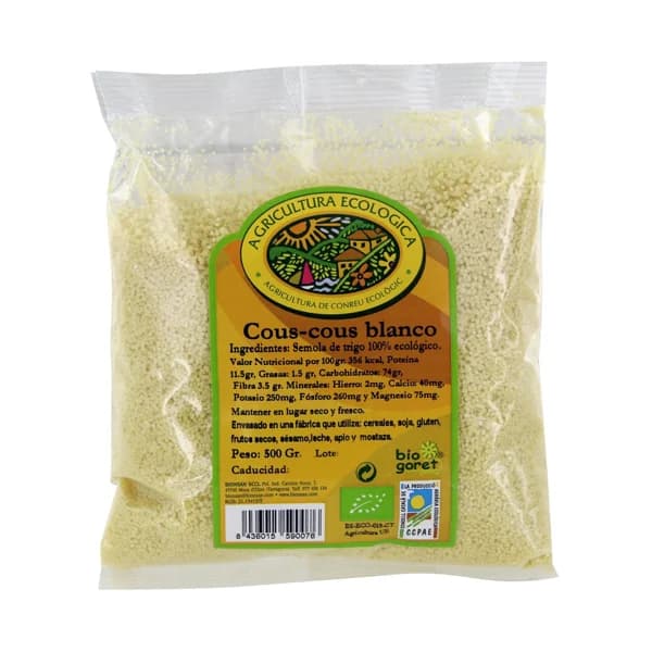 BIOGORET Cous-Cous Blanco Ecológico BIOGORET 500 g. - 0.5 kg - Imagen del producto en Findit