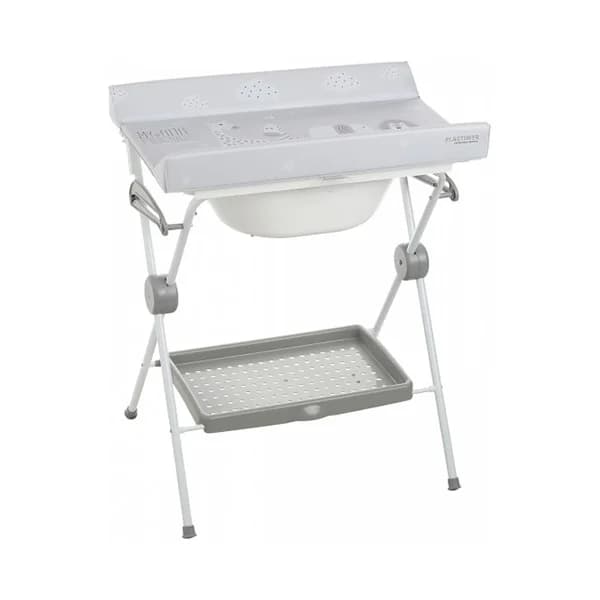 Bañera plegable con bandeja y cubeta, color gris pastel, PLATIMYR. - 1 ud - Imagen del producto en Findit