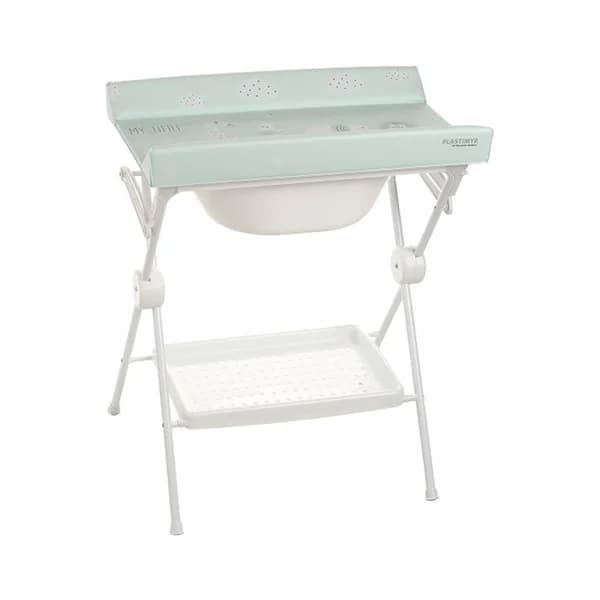 Bañera plegable con bandeja y cubeta, color verde menta, PLATIMYR. - 1 ud - Imagen del producto en Findit