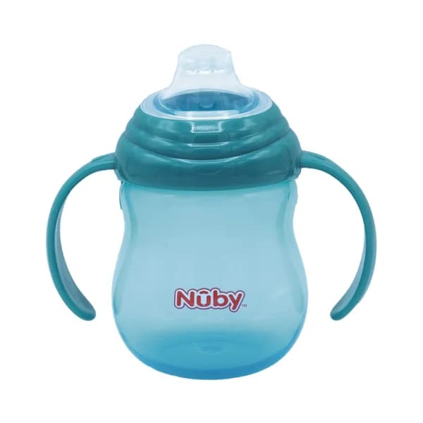 Taza antigoteo con asas de diseño, a partir de 4 meses, 240ml, color azul, NUBY. - 1 ud - Imagen del producto en Findit