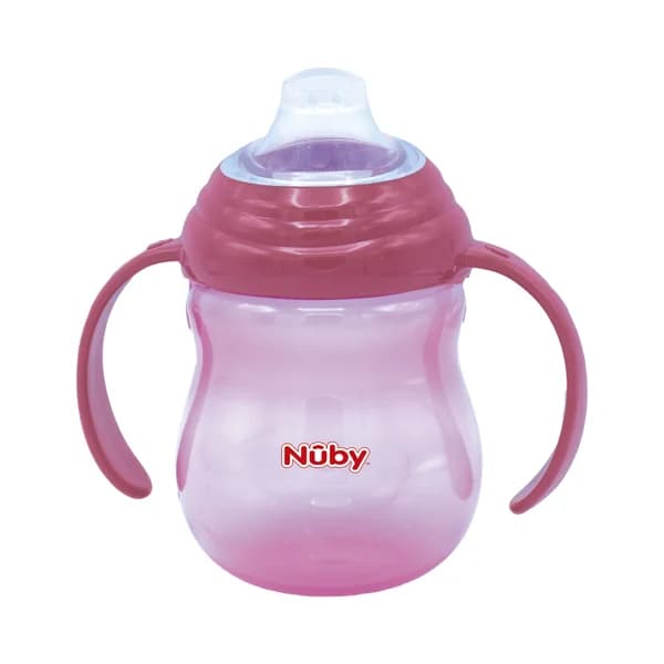 Taza antigoteo con asas de diseño, a partir de 4 meses, 240ml, color rosa, NUBY. - 1 ud - Imagen del producto en Findit