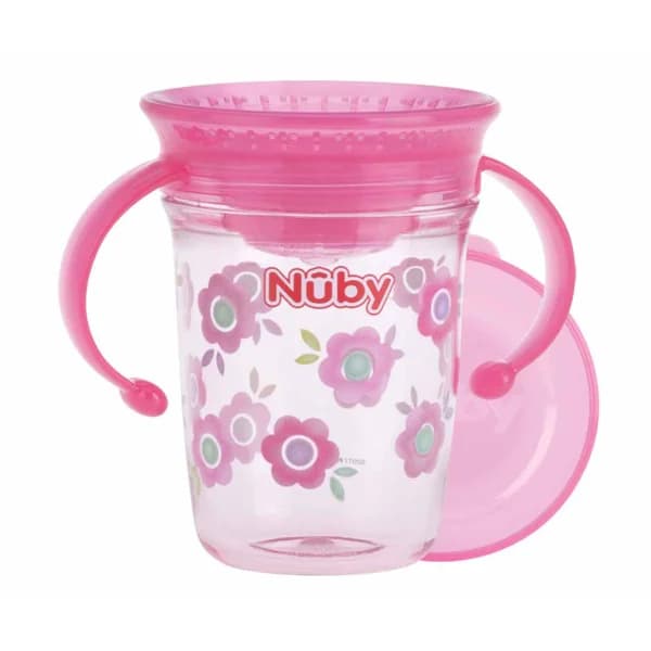 Taza evolutiva infantil con asas, 240ML, rosa, NUBY. - 1 ud - Imagen del producto en Findit