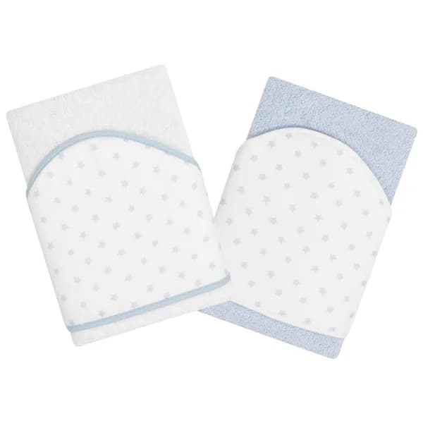 Capa de baño para bebés de 75x75cm,  blanco y azul, PISPAS. - 1 ud - Imagen del producto en Findit