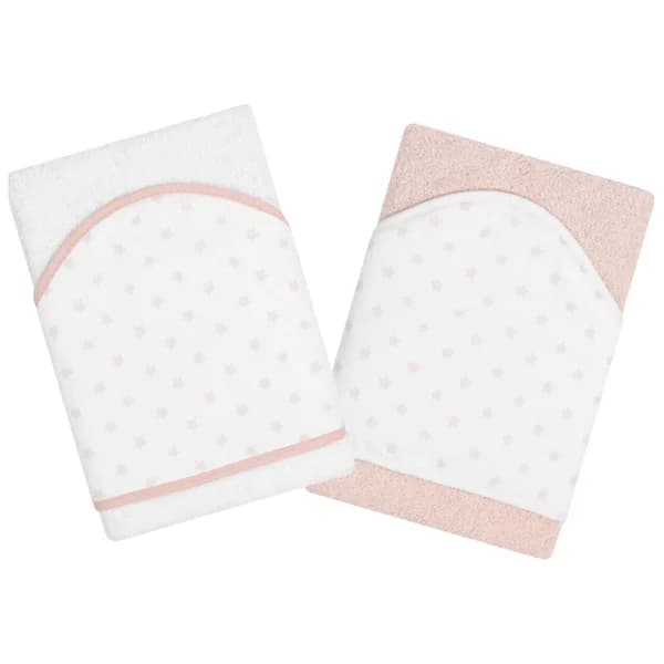 Capa de baño para bebés de 75x75cm,  blanco y rosa, PISPAS. - 1 ud - Imagen del producto en Findit