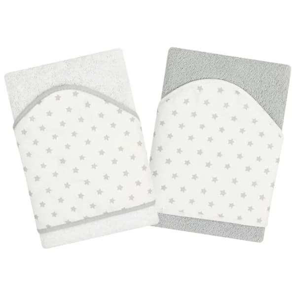 Capa de baño para bebés de 75x75cm,  blanco y gris PISPAS. - 1 ud - Imagen del producto en Findit