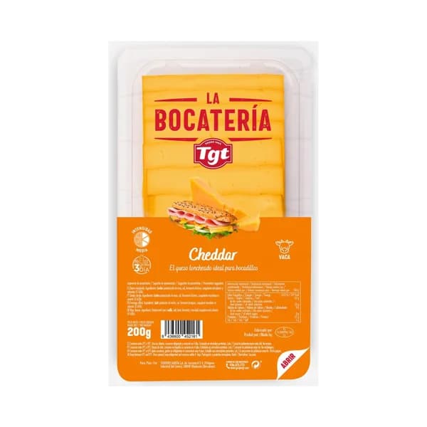 FLOR DE BURGOS Queso lonchas Cheddar FLOR DE BURGOS LA BOCATERÍA 200 g. - 0.2 kg - Imagen del producto en Findit