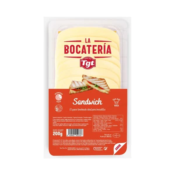 FLOR DE BURGOS Queso en lonchas para sandwich FLOR DE BURGOS LA BOCATERÍA 200 g. - 0.2 kg - Imagen del producto en Findit
