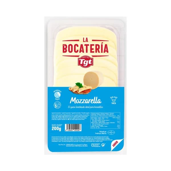 TGT Lonchas de queso mozzarella 200 g. - 0.2 kg - Imagen del producto en Findit