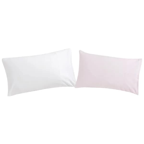 Pack de 2 fundas de almohada 100% algodón, color blanco y rosa, 120x60cm. PISPAS. - 1 ud - Imagen del producto en Findit