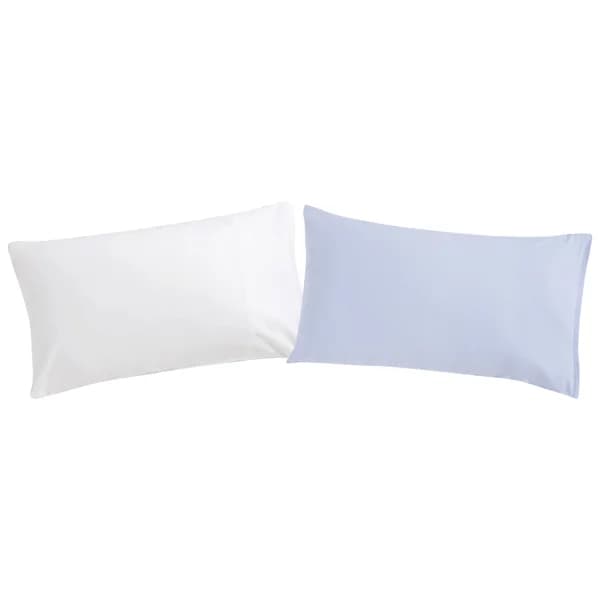 Pack de 2 fundas de almohada 100% algodón, color blanco y azul, 120x60cm. PISPAS. - 1 ud - Imagen del producto en Findit