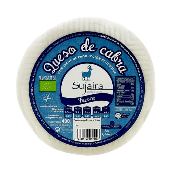 SOJAISA Queso de cabra fresco ecológico SUJAIRA 400 g. - 0.4 kg - Imagen del producto en Findit